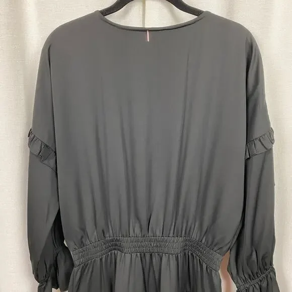 Misa Los Angeles Black Long Sleeve Amalya Ruffle Mini Dress Sz.S - Picture 12 of 16